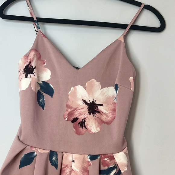 Soprano Women’s Pink Navy Cream Floral Spaghetti Strap Dress‎ - Picture 2 of 4
